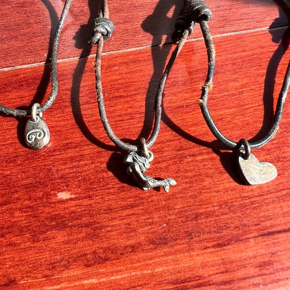 Artisan Leather Bracelet with Silver Charm -Poor Cat - Picture 2 of 7